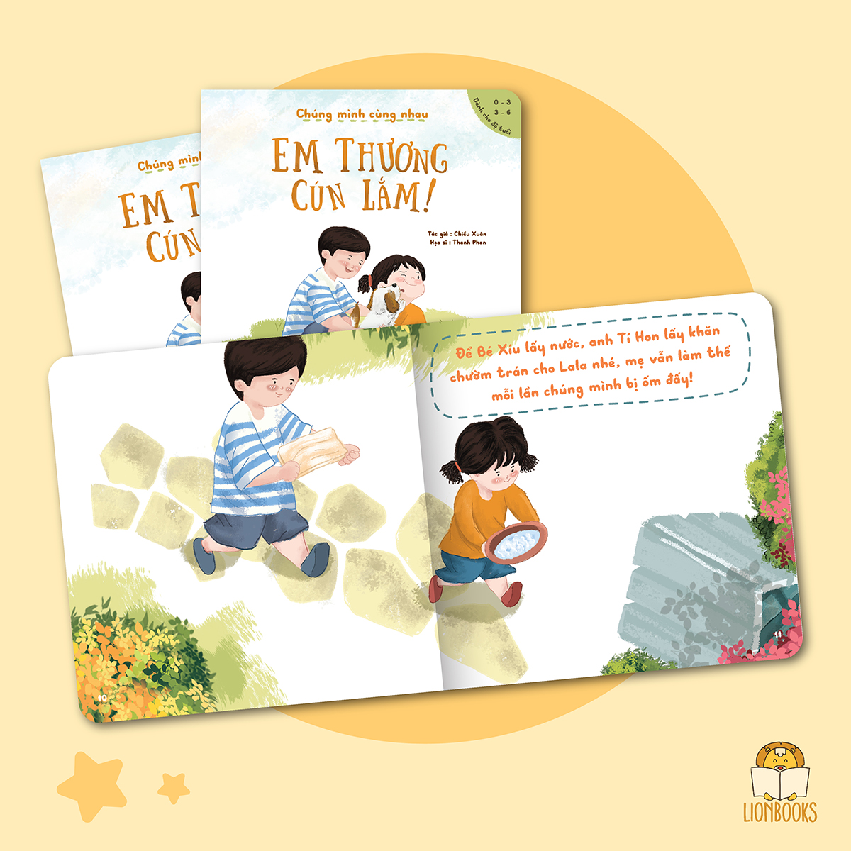 Set 3 cuốn Chúng Mình Cùng Nhau (Em Thương Cún Lắm, Bố Ơi Đi Nào, Xèo Xèo Mẹ Nấu) - Sách Cho Bé 0-3 4-6 Tuổi Gắn Kết Tình Cảm Gia Đình