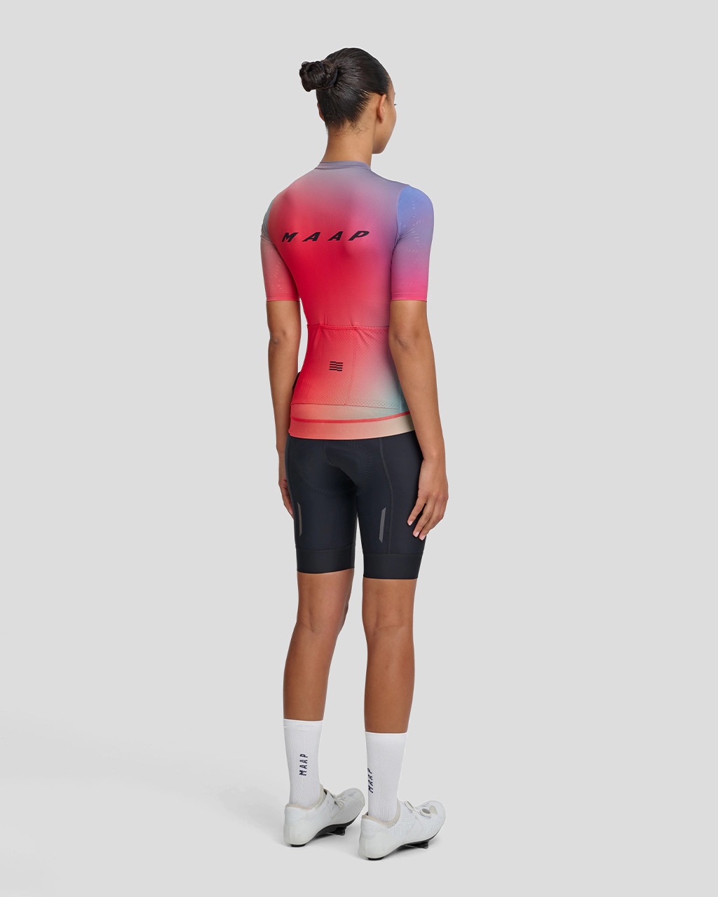 Áo Thể Thao Đạp Xe Nữ MAAP Women's Blurred Out Pro Hex Jersey 2.0 - Màu Red Mix - Size S