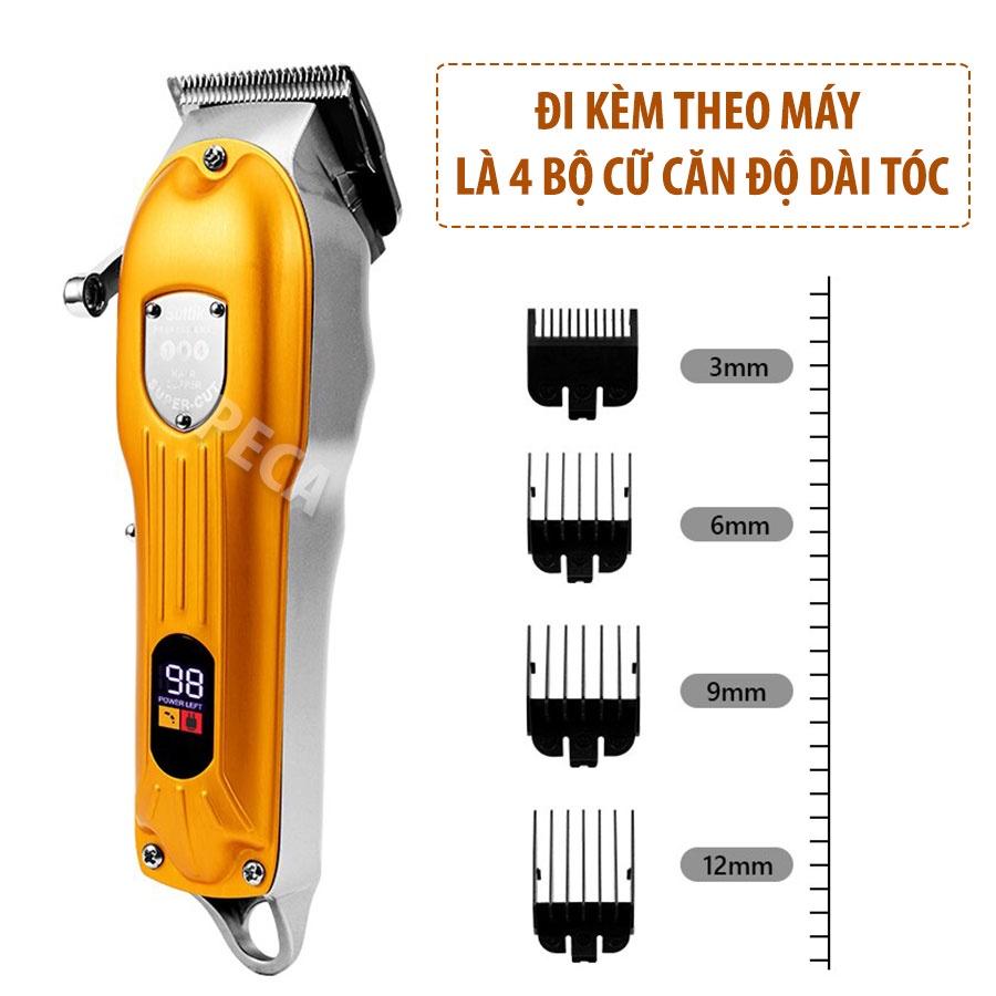 Tông đơ cắt tóc chuyên nghiệp Kemei KM-802 màn hình LCD hiển thị công suất mạnh mẽ 10W sạc nhanh pin trâu