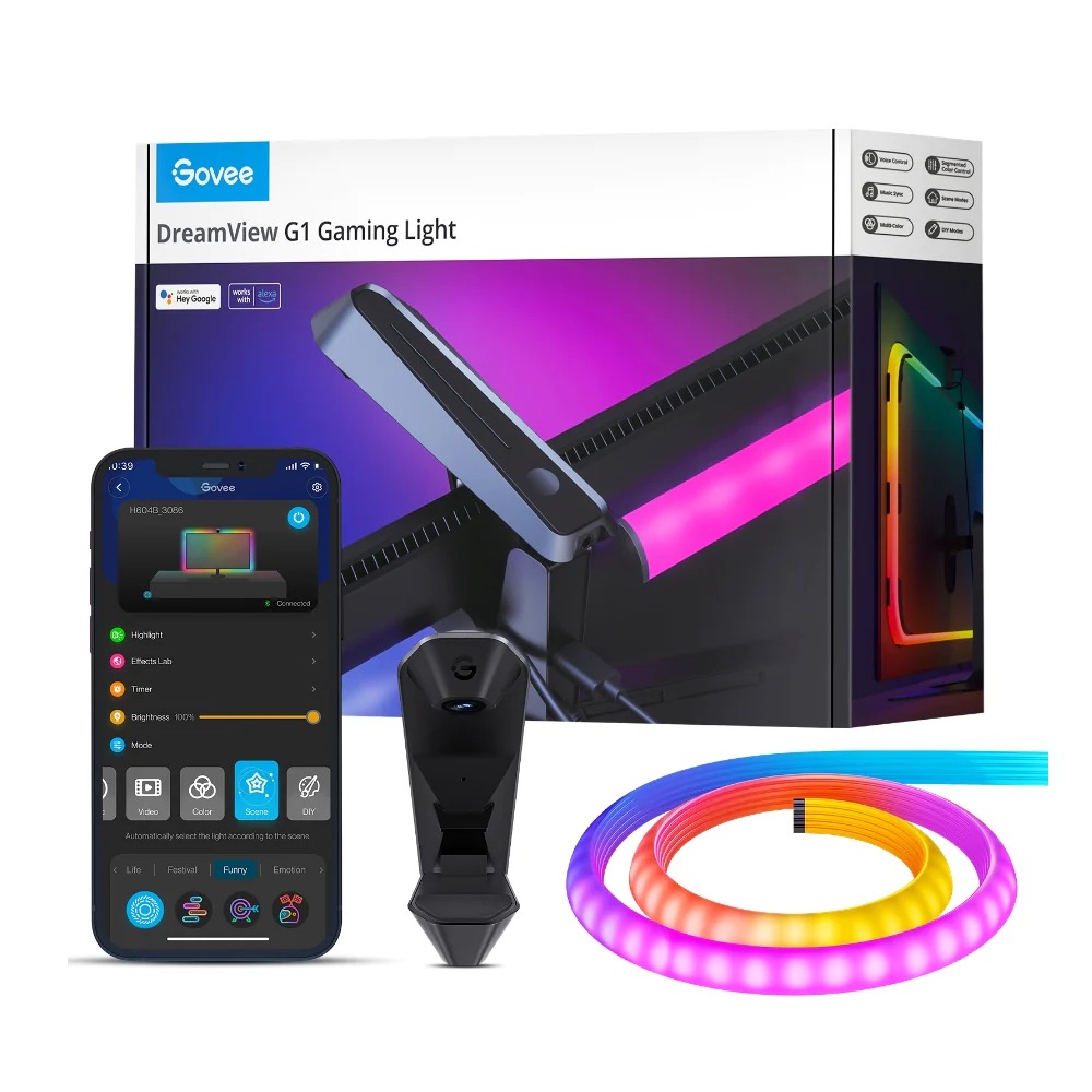 Đèn LED RGB Gaming Govee DreamView G1 Gaming Light H604B | Đèn cho không gian chơi game, giải trí | Chuyển màu theo màn hình