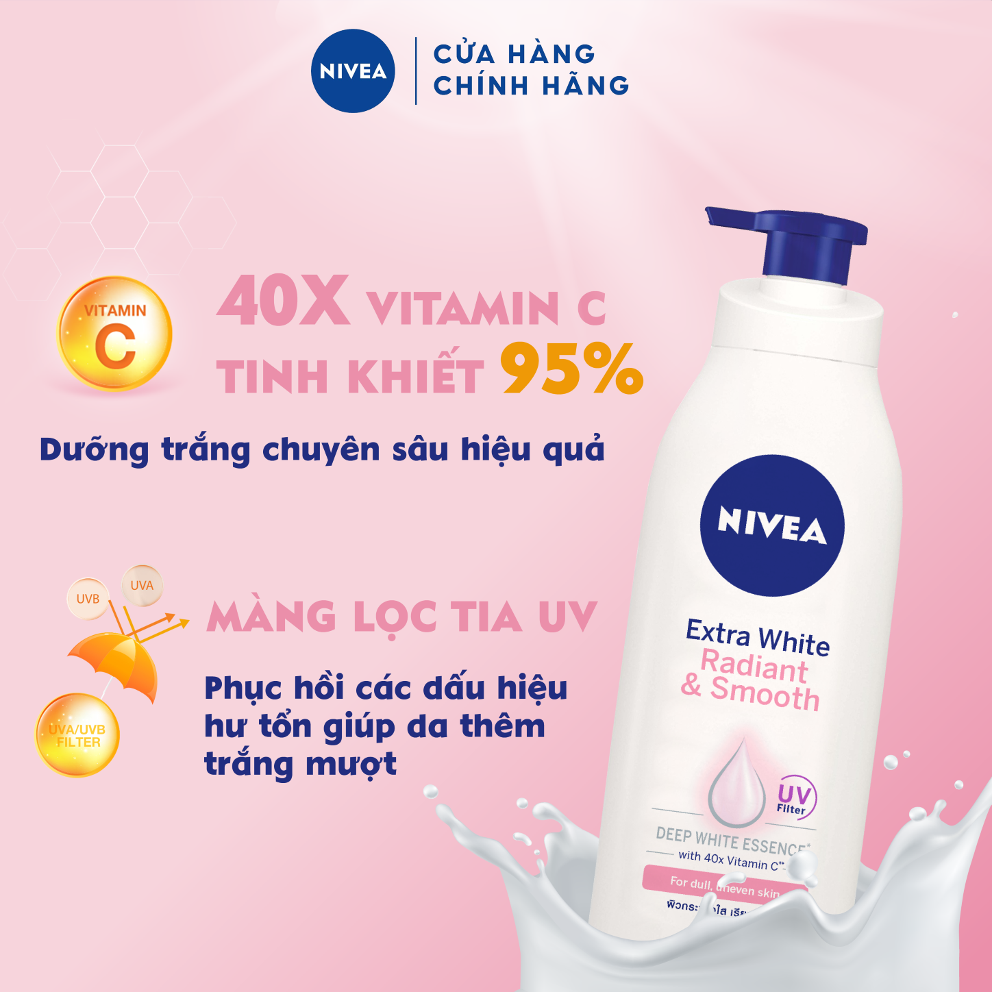 Sữa Dưỡng Thể NIVEA Mịn Mượt | Sáng Da Ban Ngày (600 ml) - 83861