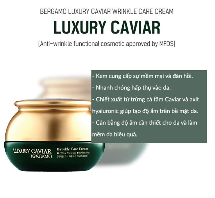 Kem Bergamo Luxury Caviar Wrinkle Care Cream 50g