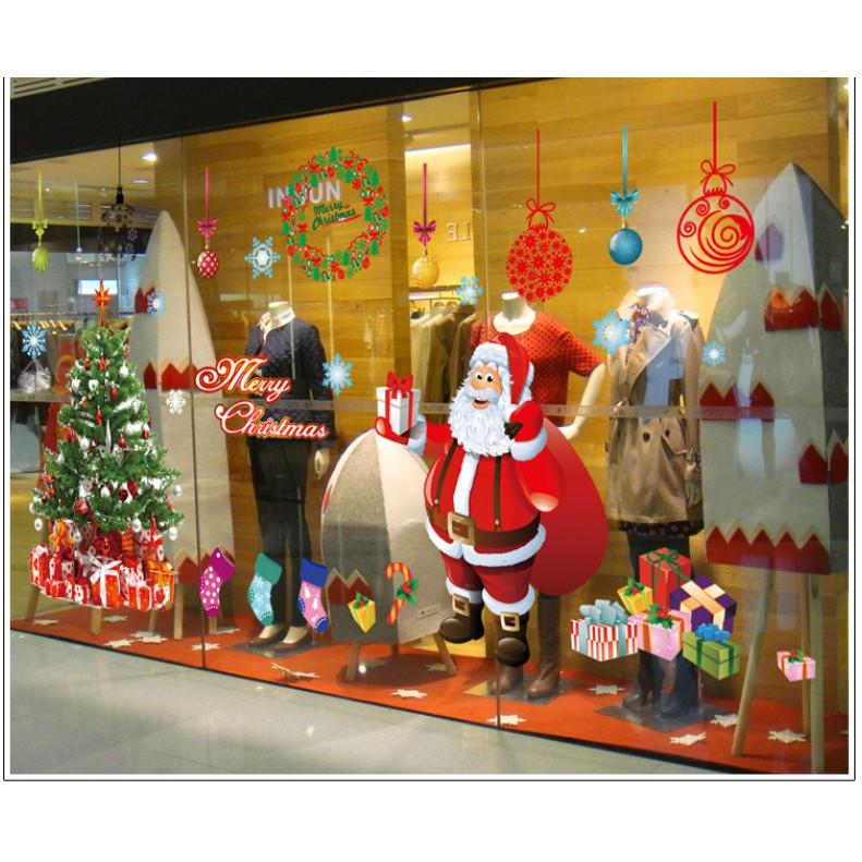 Decal trang trí noel bộ kết hợp size lớn mừng giáng sinh