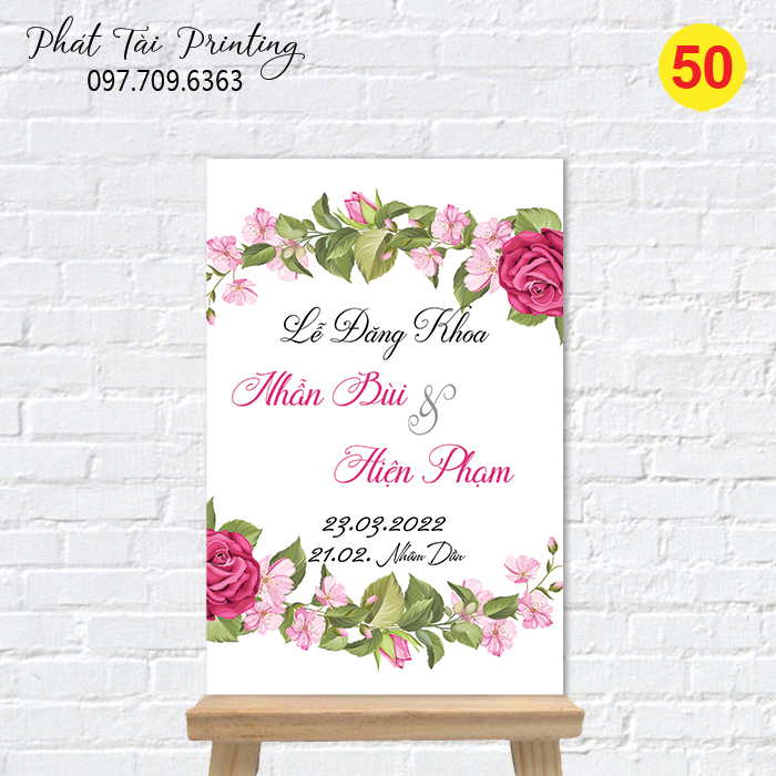 Bảng Welcome trang trí đám cưới MS 50