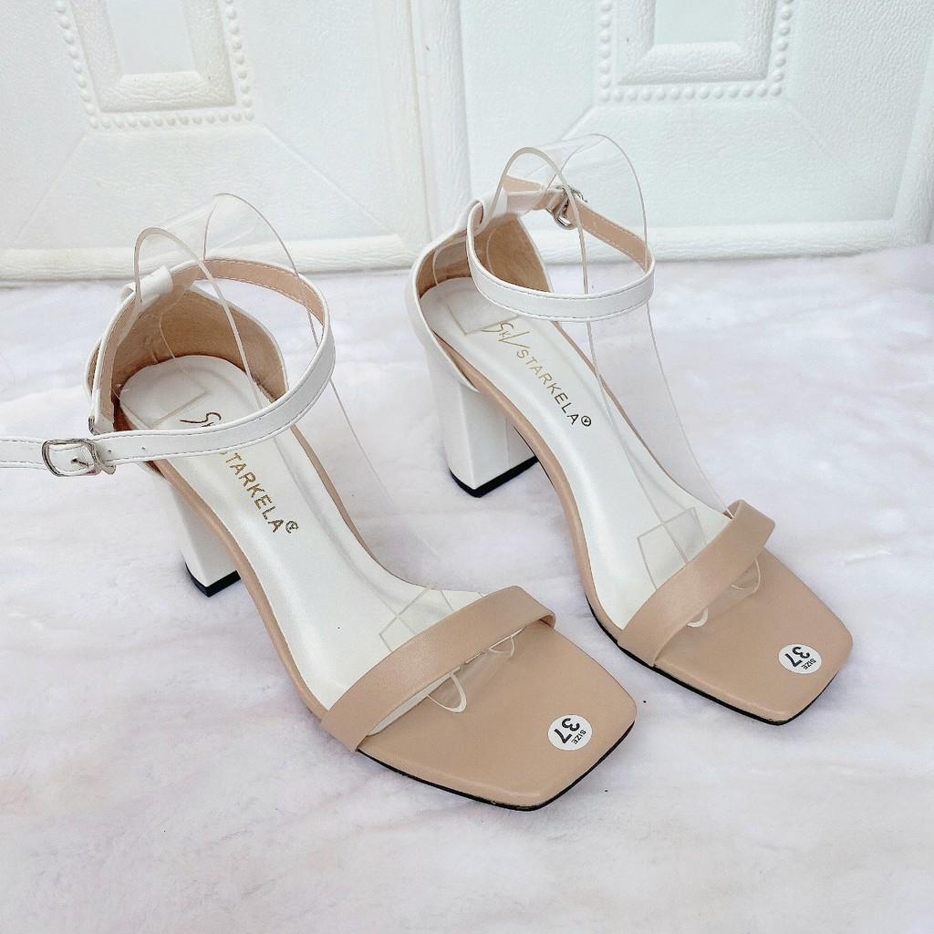 Giày Sandal Cao Gót Nữ 7 Phân Gót Vuông MS 069