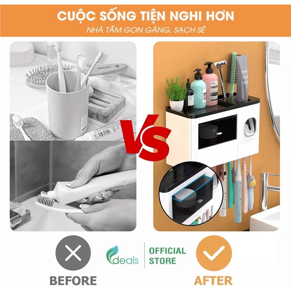 Kệ Đựng Đồ Thông Minh Kèm Bộ Nhả Kem Đánh Răng Tự Động ECODEALS - Sang trọng, chắc chắn và tiện dụng