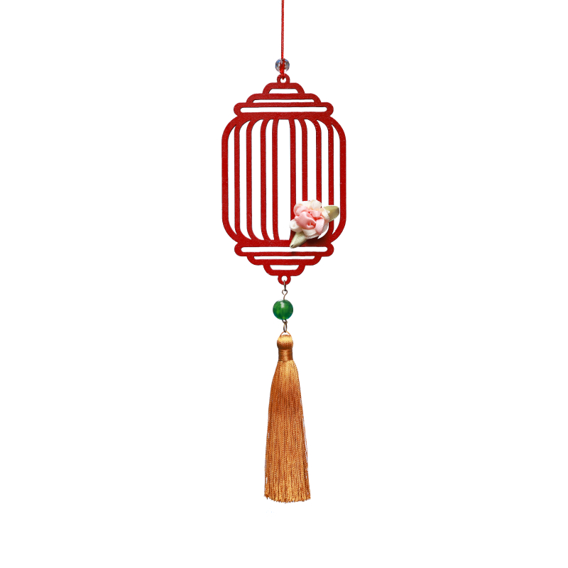 Bộ 11 dây treo trang trí Tết, phụ kiện handmade bằng gỗ sơn đỏ sang trọng , treo Mai, Đào, Lan- COMBO MIX11