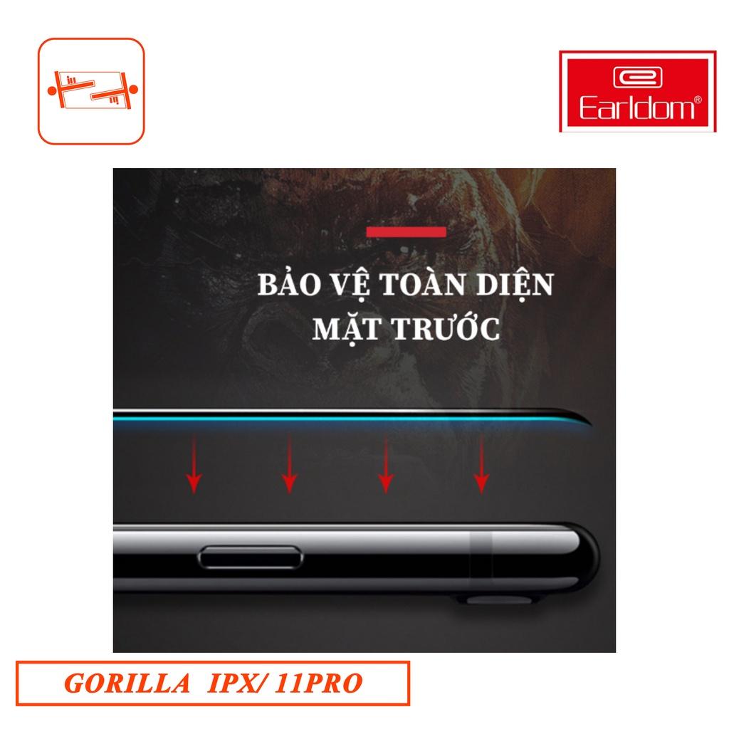 KÍNH CƯỜNG LỰC DÀNH CHO IPHONE X/ 11PRO (ĐEN) GORILLA EARLDOM 3D