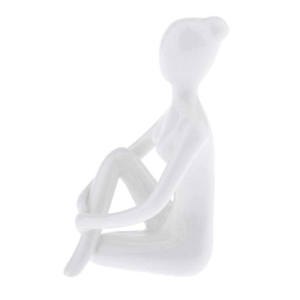 2pcs Ceramic Yoga Figure Ornament Statue Sculpture
