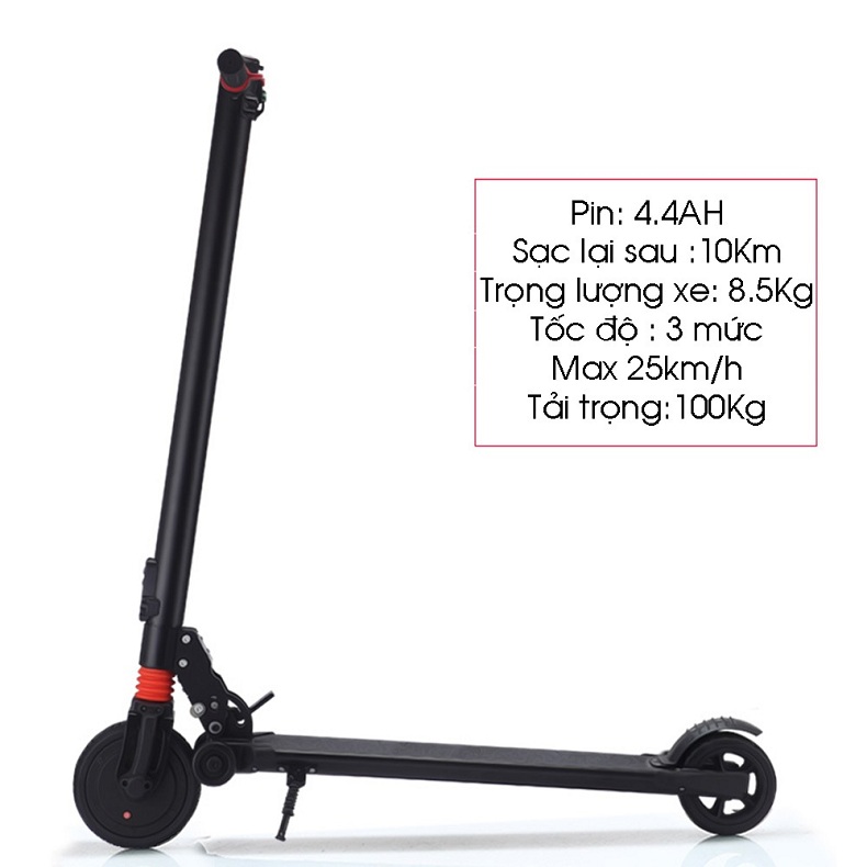 Xe Scooter điện xếp gọn KYS8 không yên ,10km/lần sạc, tải 100kg