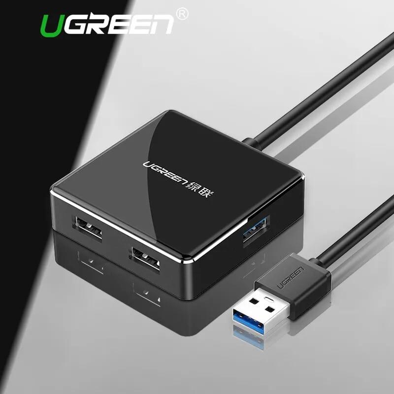 Ugreen UG20786US168TK 20CM màu Đen Bộ chia HUB USB 3.0 sang 4 USB 3.0 hỗ trợ nguồn 5V - HÀNG CHÍNH HÃNG