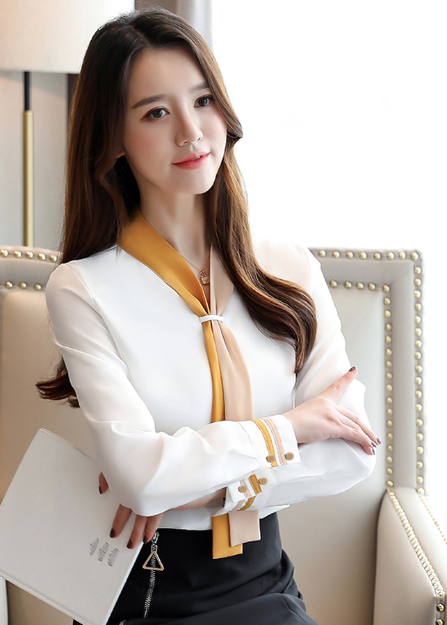 Áo sơ mi phối cavat 2 màu