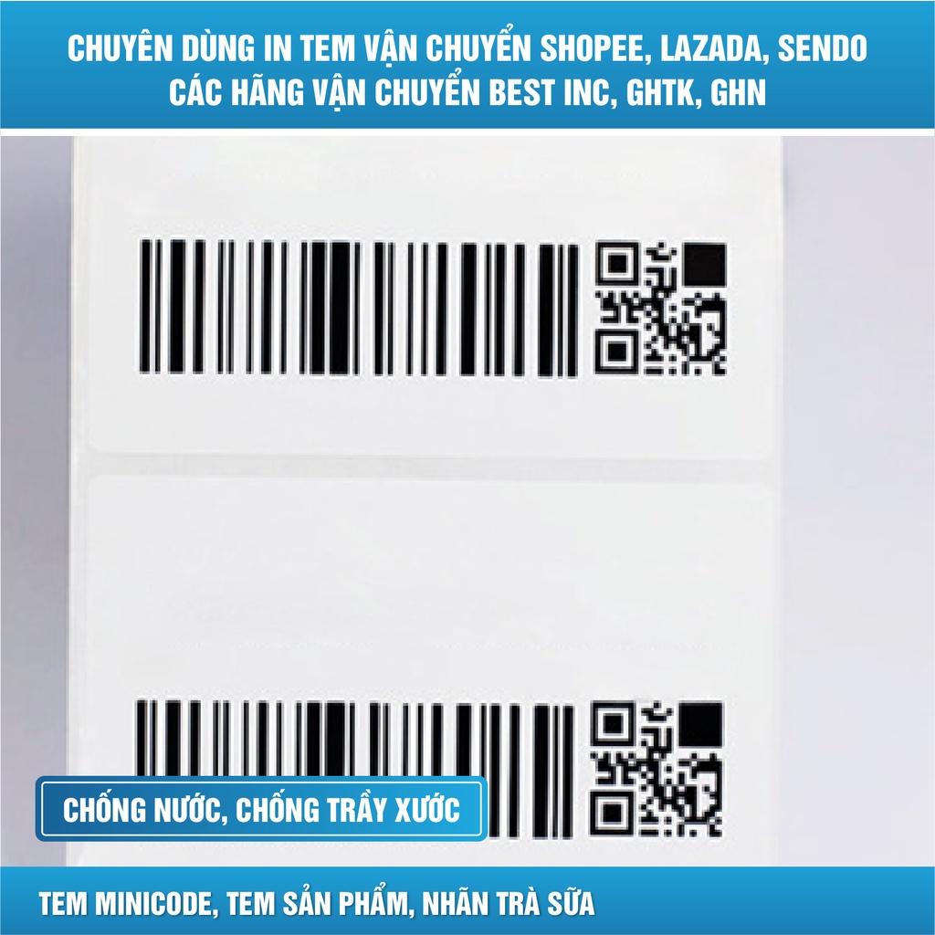 Tem in nhiệt in mã vạch để quản lý kho, cửa hàng 35x22mm 2 tem/hàng 2000 tem/cuộn