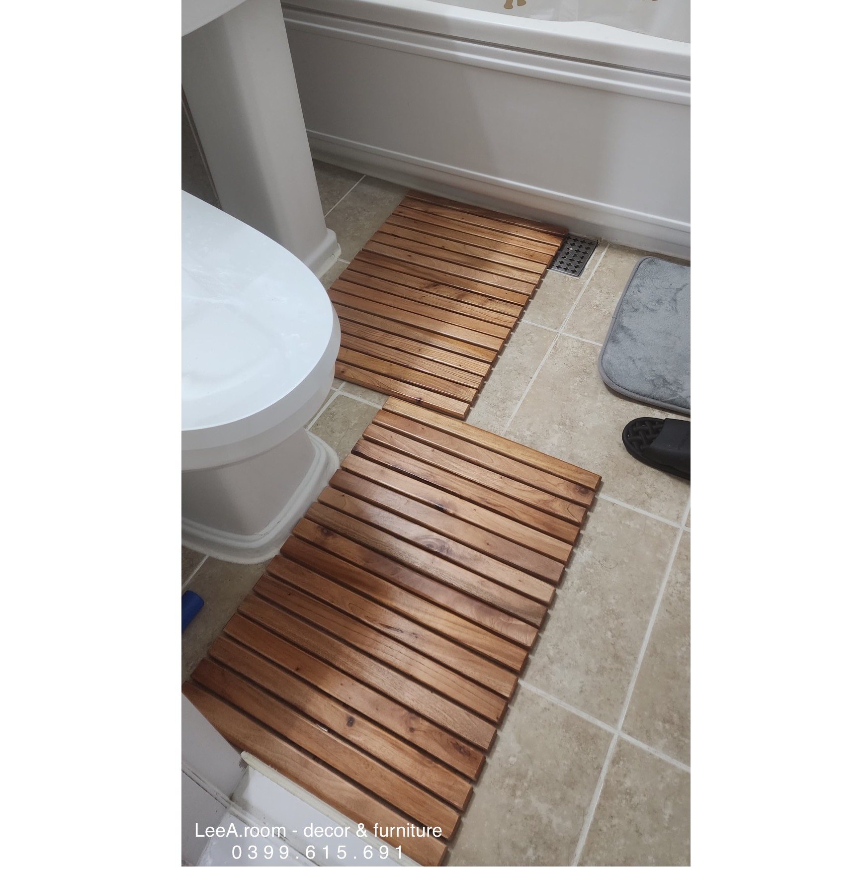 Thảm gỗ Ash/ Thảm gỗ cuộn thông minh/Tấm lót sàn phòng tắm bằng gỗ chống thấm cao cấp