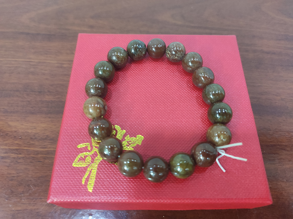 Vòng tay san hô hóa thạch 10 ly, vòng tay chuỗi đá