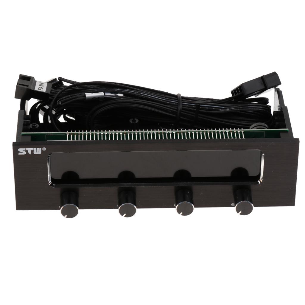 5.25'' Drive Bay 4 Channel PWM Fan Controller with LCD Display Temperature