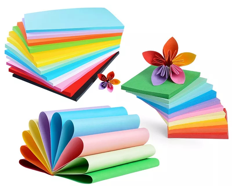 Bộ 100 tờ Giấy gấp Origami hình vuông nhiều màu sắc, kích thước: 7x7 cm 10x10 cm 12x12 cm, 15x15 cm, 17x17 cm, 20x20 cm, 25x25 cm