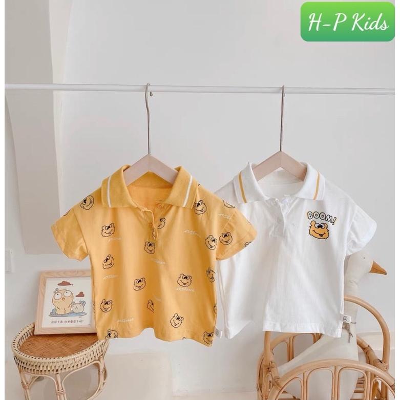 Áo Thun cổ bẻ in hình siêu cưng cho bé trai 8-30kg