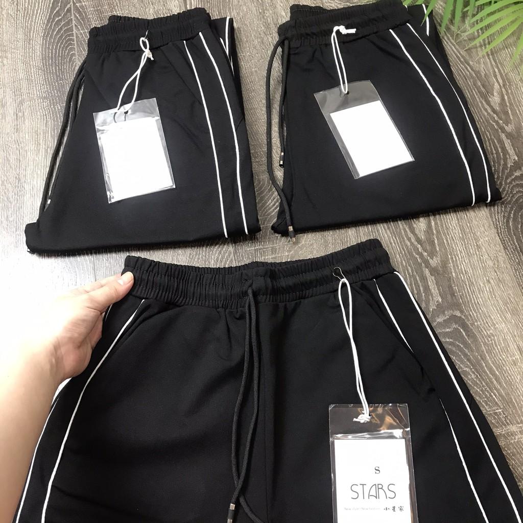 Quần Jogger Nữ Hai Sọc Nhí STARS, Dáng Thể Thao Năng Động, Cạp Chun, Vải Co Giãn Tốt, Chất Umi Dày Dặn