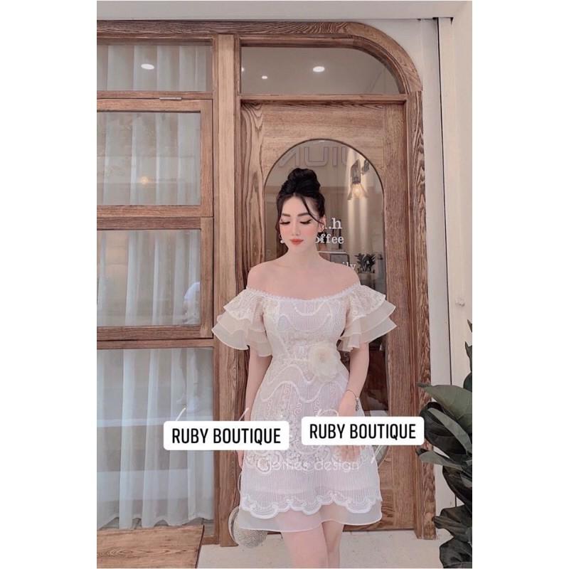 Váy ôm tay bồng nơ