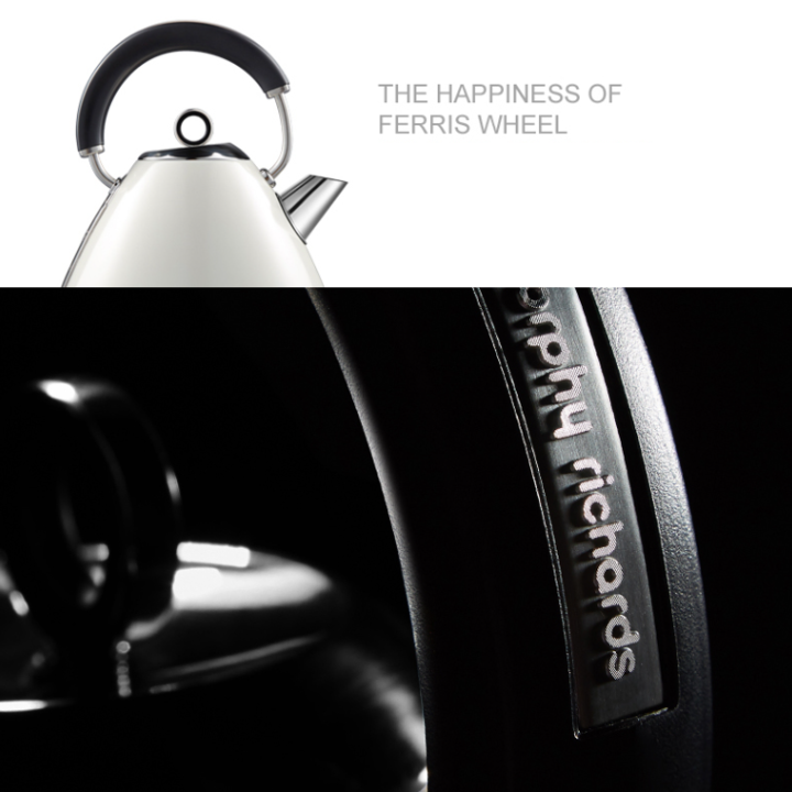 Ấm đun nước siêu tốc cao cấp Morphy Richards MR7456A, dung tích 1,5 lít, công suất 1850W - Hàng chính hãng, bảo hành 24 tháng