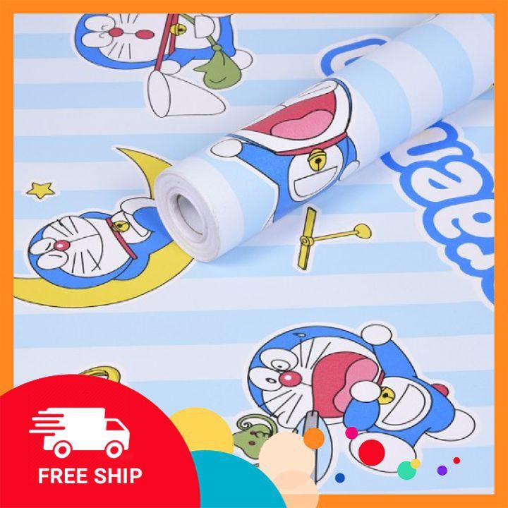 Giấy dán tường FREE SHIPTranh dán tường hình Doreamon siêu ngộ nghĩnh