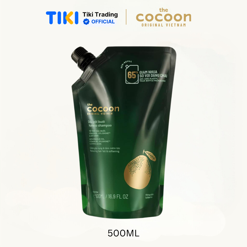 Dầu gội bưởi Cocoon giúp giảm gãy rụng và làm mềm tóc - Túi refill 500ml