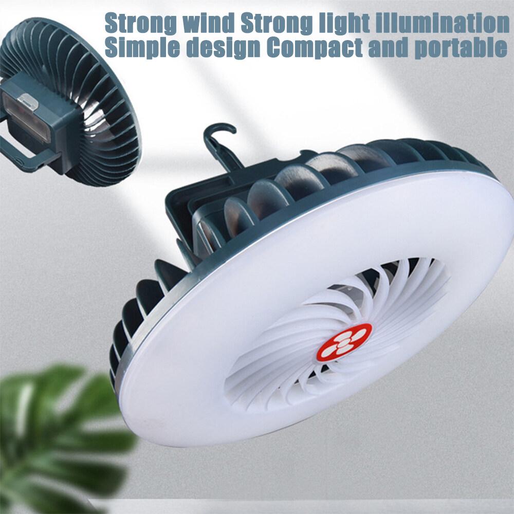 Quạt lều đa chức năng Đèn cắm trại có thể sạc lại Quạt sạc di động Đèn chiếu sáng khẩn cấp ngoài trời Công cụ chiếu sáng khẩn cấp