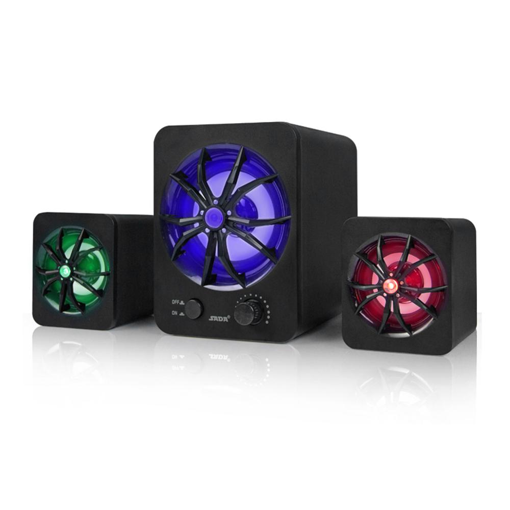 Loa máy tính SADA D-207 kết hợp có dây USB Đèn LED âm thanh nổi đầy màu sắc