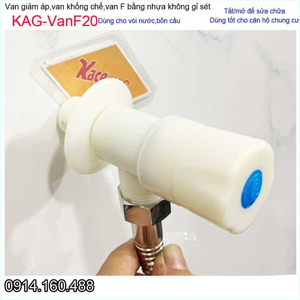 Van giảm áp lực nước KAG-VanF20, van khống chế nhựa điều chỉnh 100% dùng cho nước phèn nước mặn