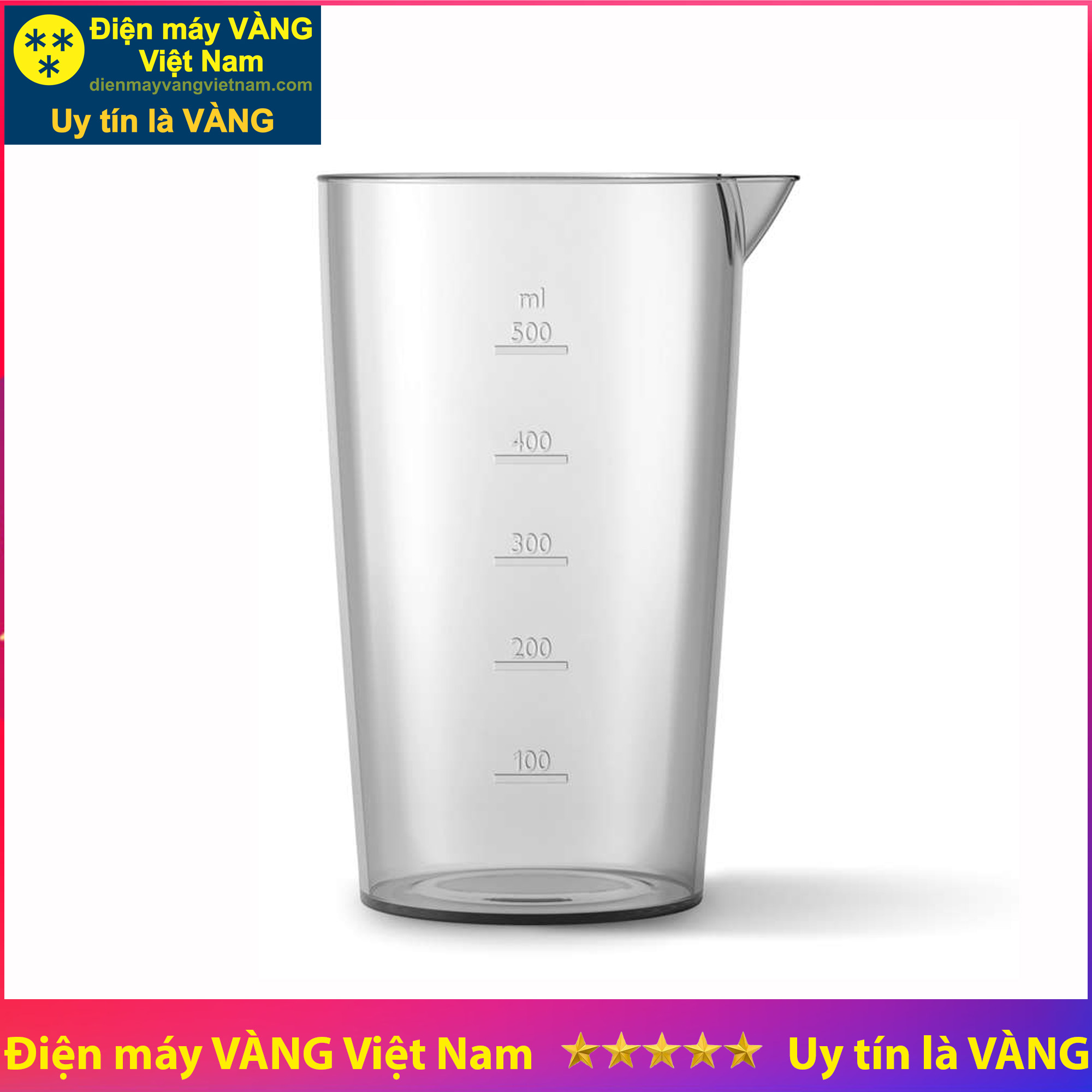 Ly xay sinh tố 500ml cho máy xay cầm tay HR1600 HR16xx HR1604 HR1607 HR1608 HR2531 HR2534 HR2537 HR2533 HR253x