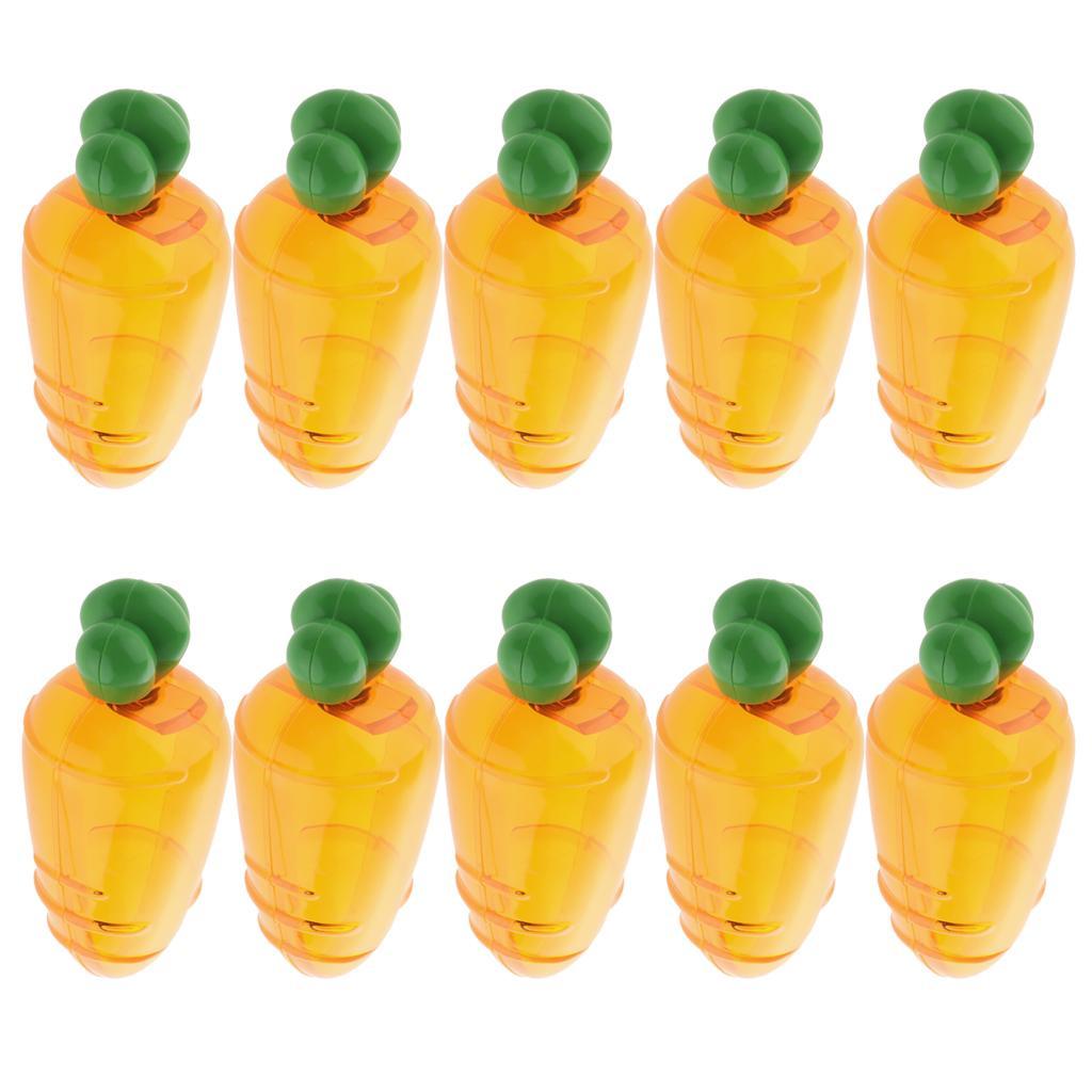 2X 10 Pieces Plastic Carrot Shape Candy Boxes Party Gift Favor Clear Orange