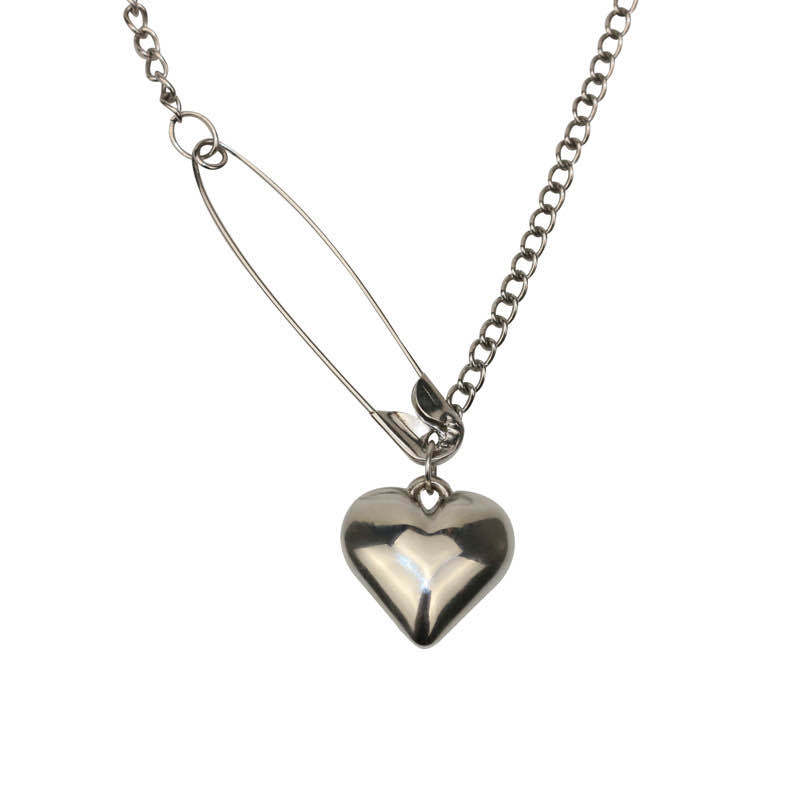 Vòng cổ hình trái tim mix kim băng siêu cool ấn tượng dây chuyền titan