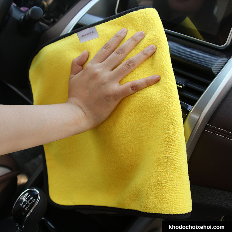 Khăn lau xe hơi ô tô cao cấp microfiber 3 kích thước dày mịn không để lại bụi vải, không để lại vệt nước, khăn lau chùi nhà cửa siêu sạch siêu thấm hút không đổ lông, rụng lông