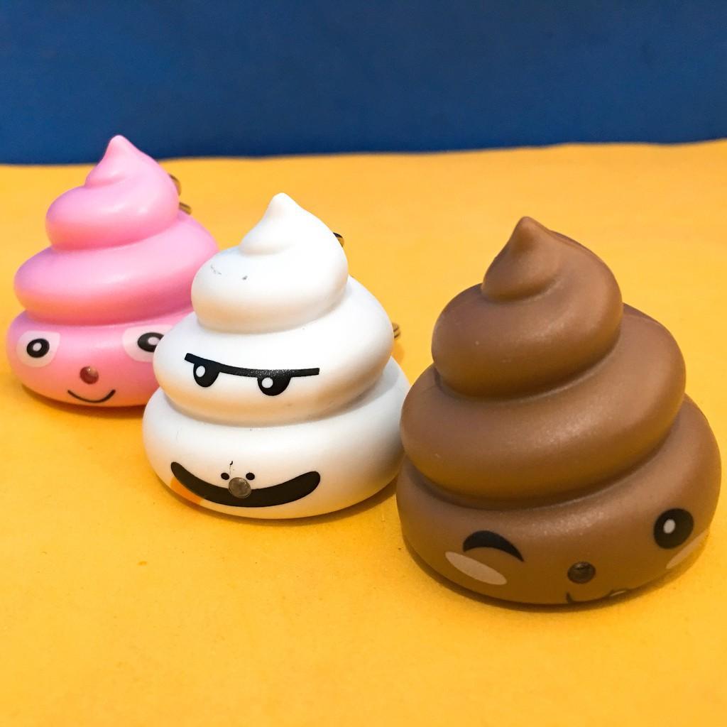 Móc khóa phát sáng đèn Led hình cục Shit nhiều màu ngộ nghĩnh-Móc khoá phát sáng hình cục cứt dễ thương.
