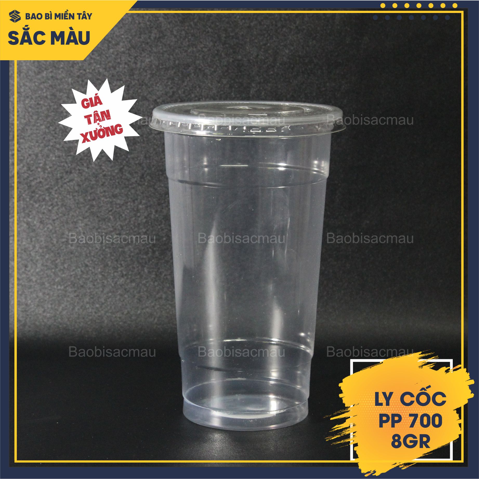 Sỉ 50 cốc nhựa/ ly nhựa PP 700ml kèm nắp