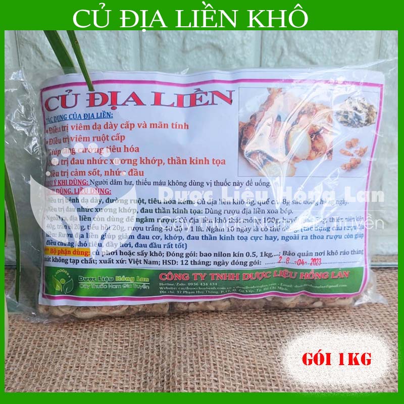 Củ Địa Liền khô sạch đóng gói 1kg