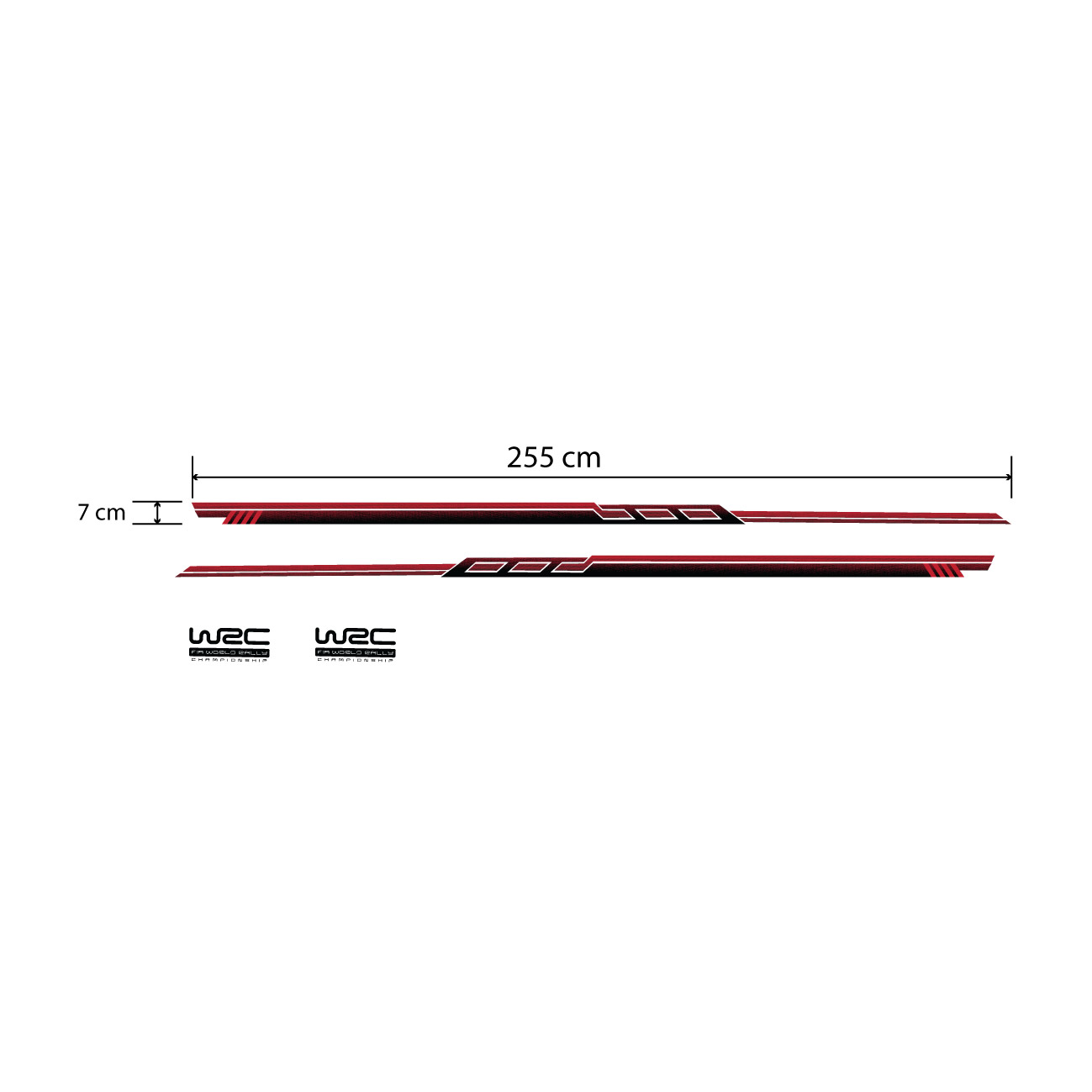 Tem dành cho xe Cerato mẫu W2C đẹp, tem dán sườn cho xe 4 chỗ, 5 chỗ WRAP 2, KT 255x7cm