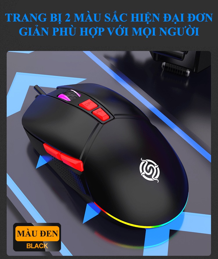 Hình ảnh Chuột có dây chuyên game K-SNAKE Q10T có đèn led RGB 5 chế độ với tốc độ chuột lên đến 4000DPI - JL - HÀNG CHÍNH HÃNG