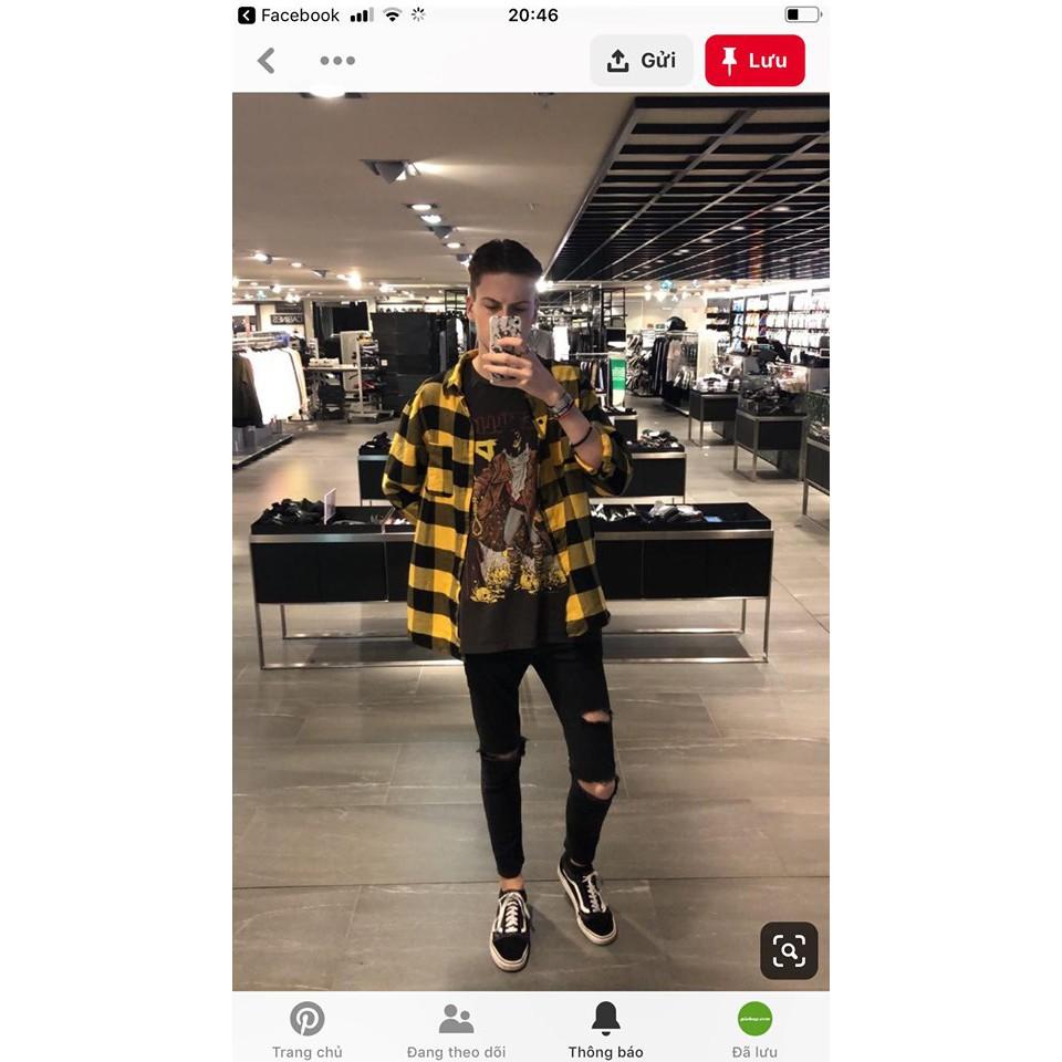 Quần jean nam rách gối phá cách