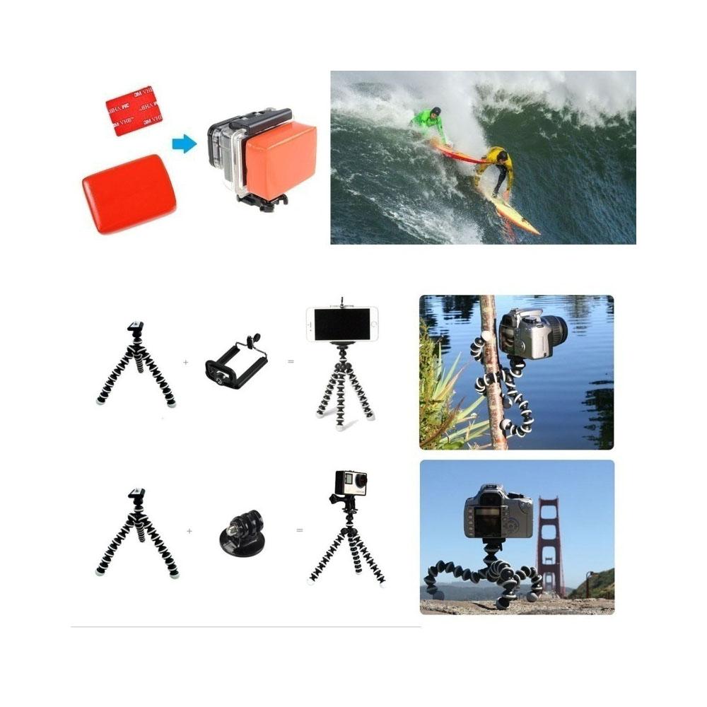 Bộ phụ kiện 14in1 cho GoPro Hero5 Black Hero5 Session Hero 4 Hero Session GoPro Hero3 + 3 2 1 SJ4000 Cam Xiaomi Skiing