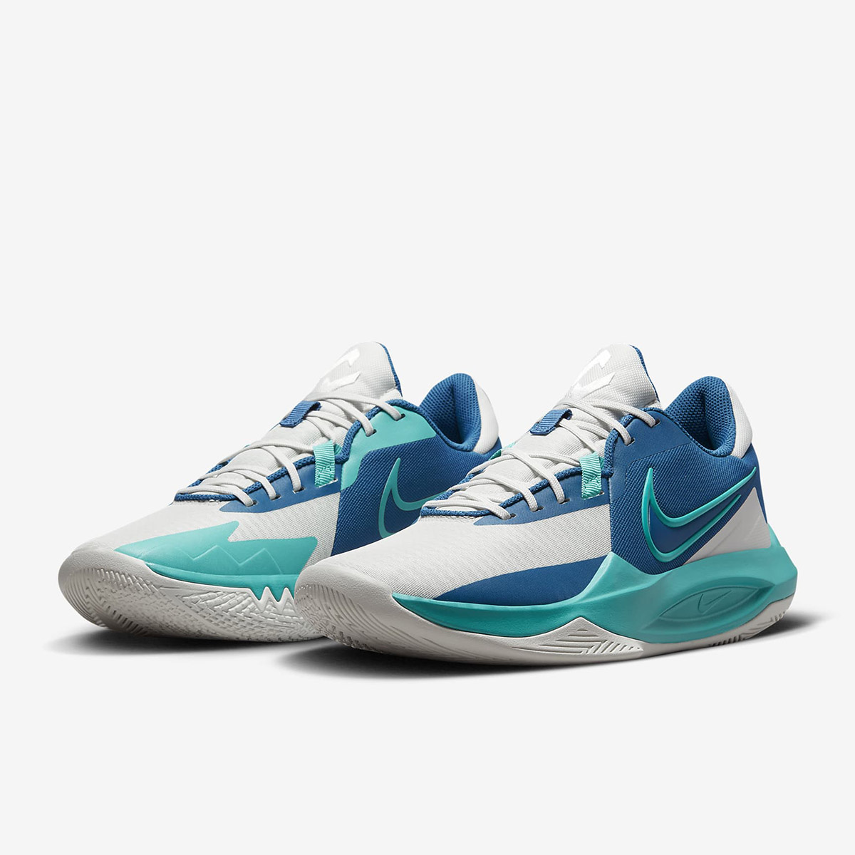 Giày bóng rổ nam NIKE PRECISION VI - PHANTOM/CLEAR JADE-INDUSTRIAL BLUE - 12 US