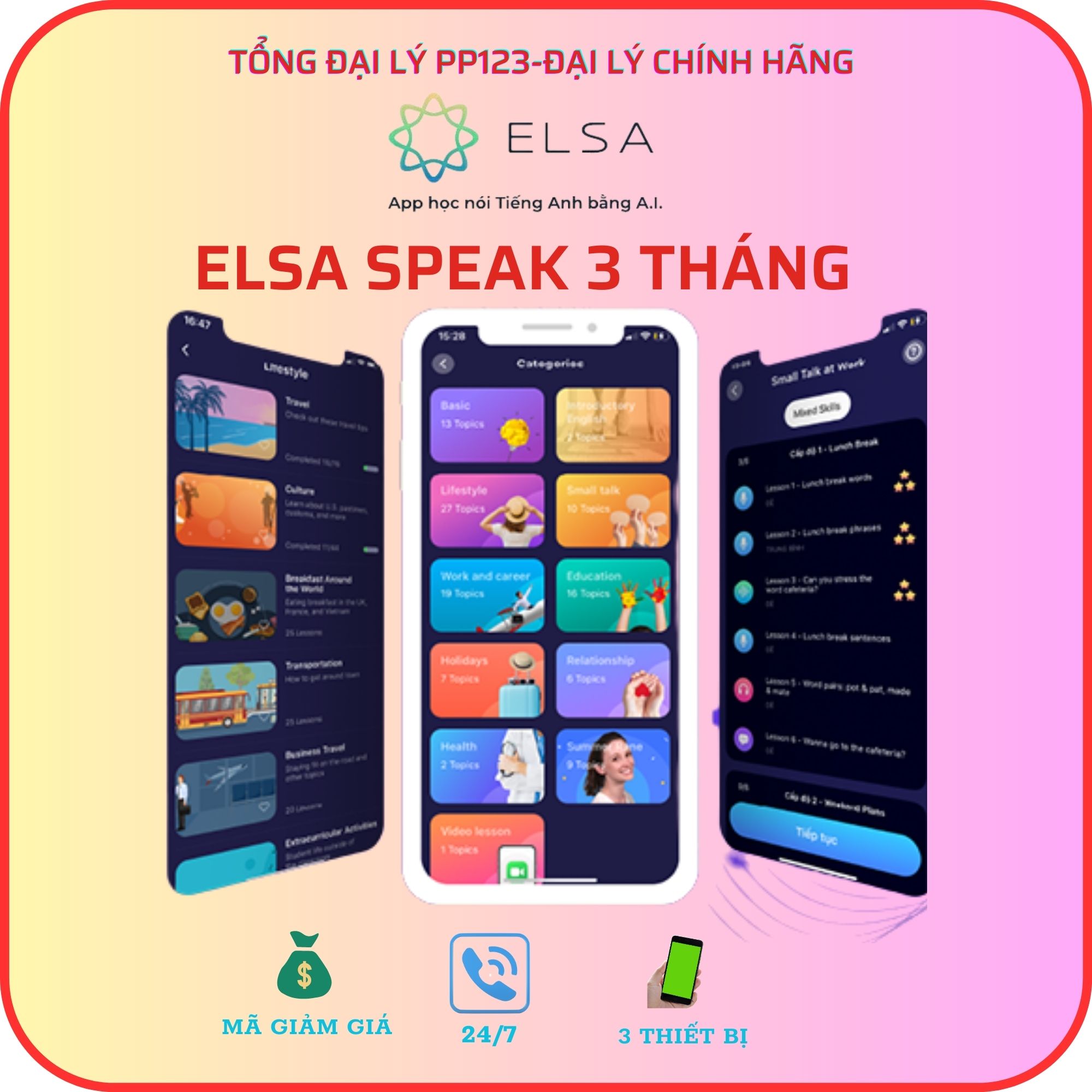 ELSA Speak Pro 3 Tháng - Phần mềm tiếng Anh Online chất lượng cao