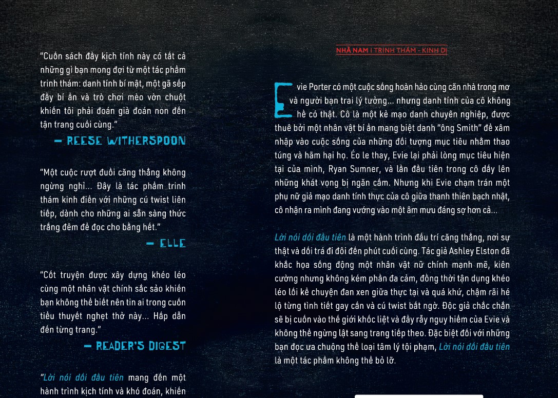 Sách - Lời nói dối đầu tiên (Ashley Elston) (Nhã Nam Official)