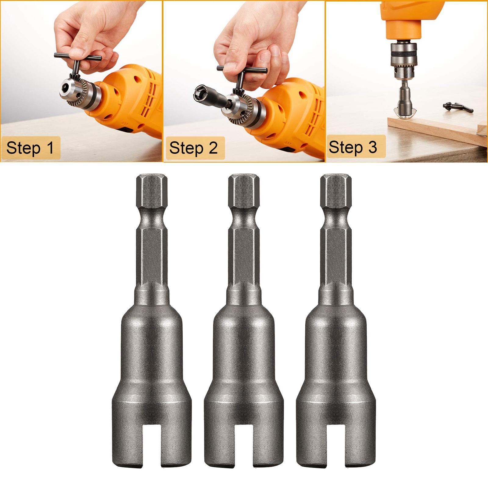 3x 1/4" Hex Shank Wrench Drive Socket Drill Adapter Socket Extension Bit Set