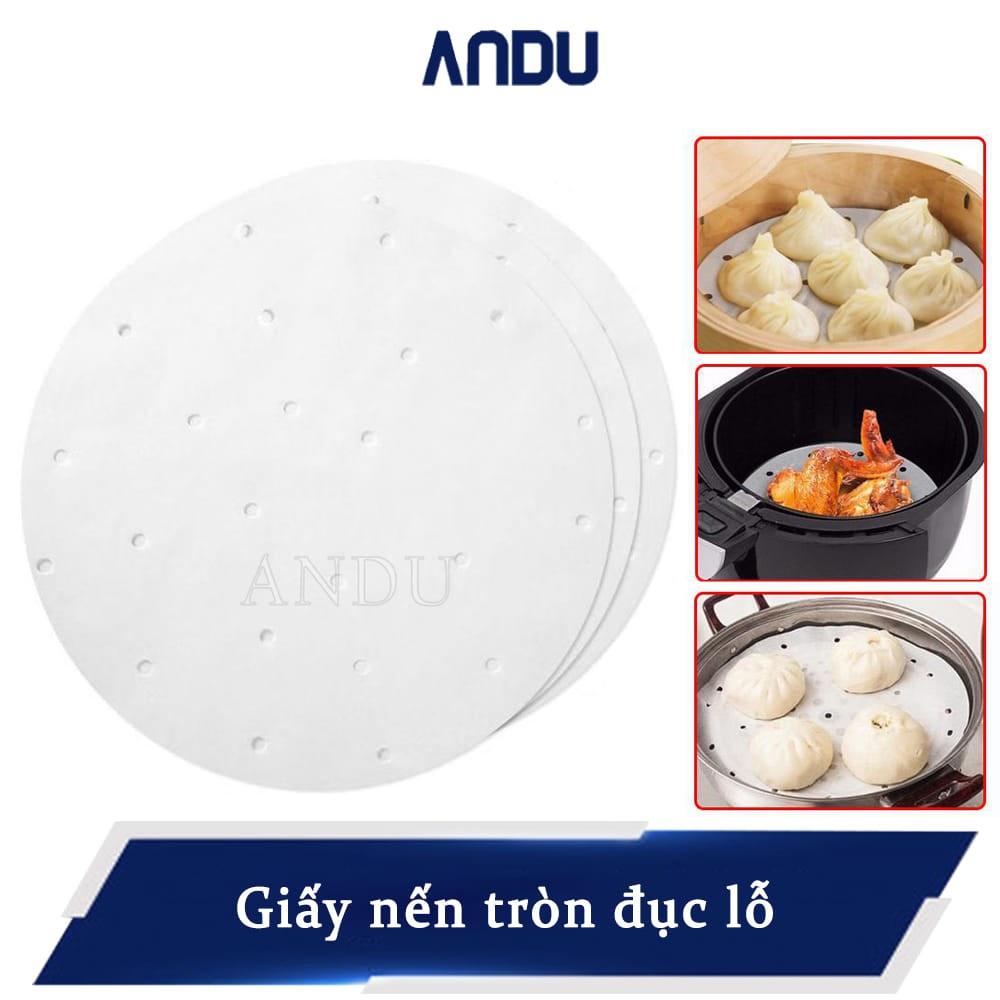 Combo 100 Tờ Giấy Nến Cho Nồi Chiên Không Dầu, Giấy Nến Đục Lỗ Chống Dính