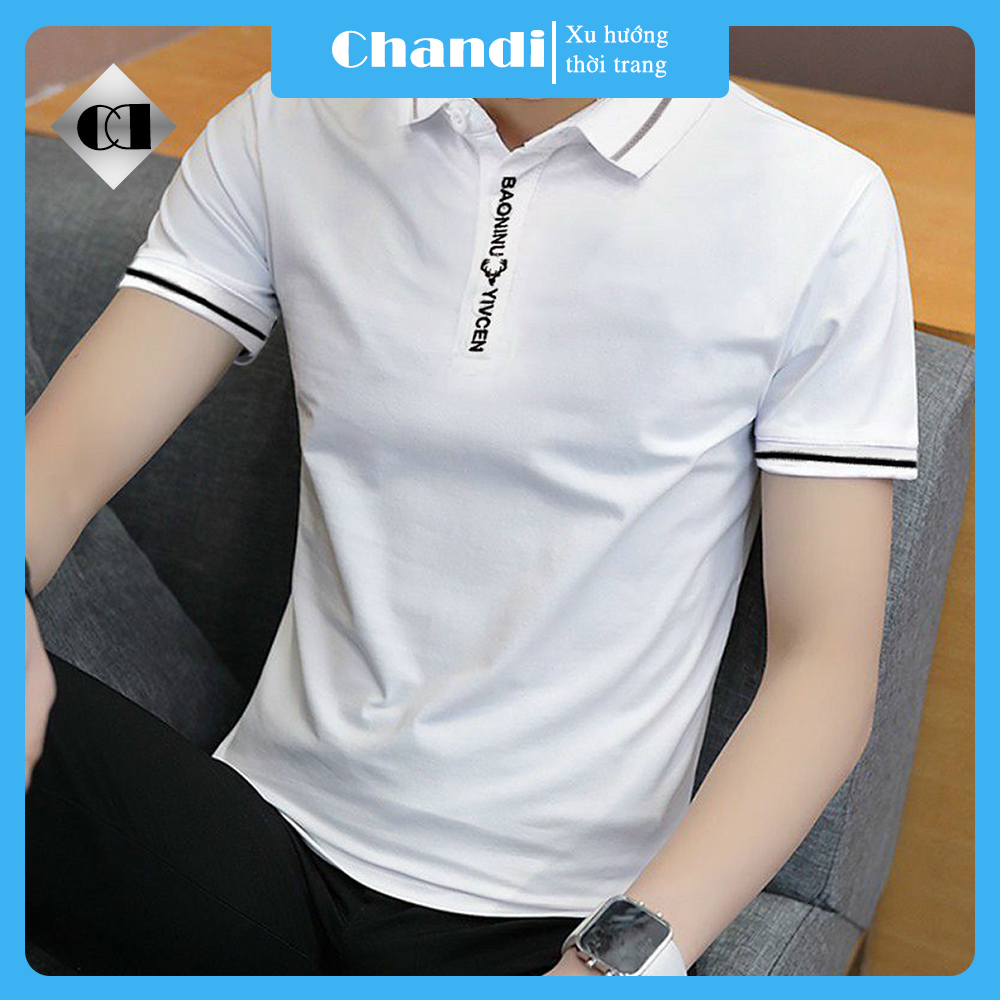 Áo Thun Polo Nam Tay Ngắn Unisex thương hiệu Chandi thiết kế cố bẻ thêu không bong tróc khi giặt PLN15