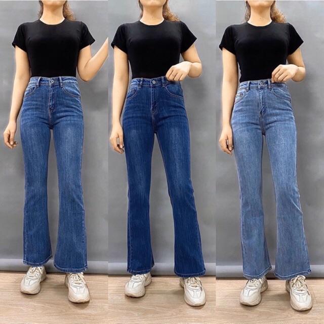 Quần jeans ống loe co giãn cạp cao size 26/30