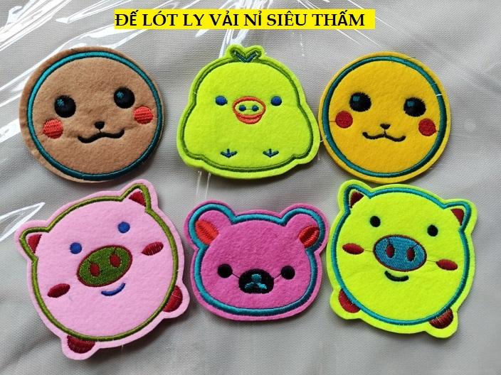 Đế lót ly vải nỉ thấm hút nhanh, lót ly lót cốc 9cm nhiều mẫu cho bạn lựa chọn GD538-LotLy - 5 miếng