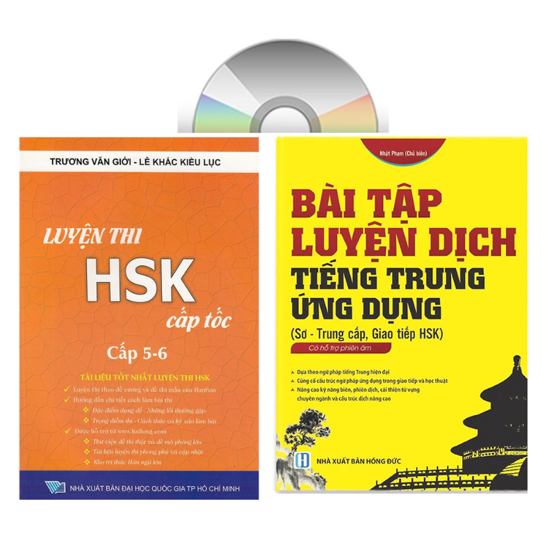 Sách - Combo: Luyện thi HSK cấp tốc tập 3 + Bài tập luyện dịch tiếng Trung ứng dụng +DVD tài liệu